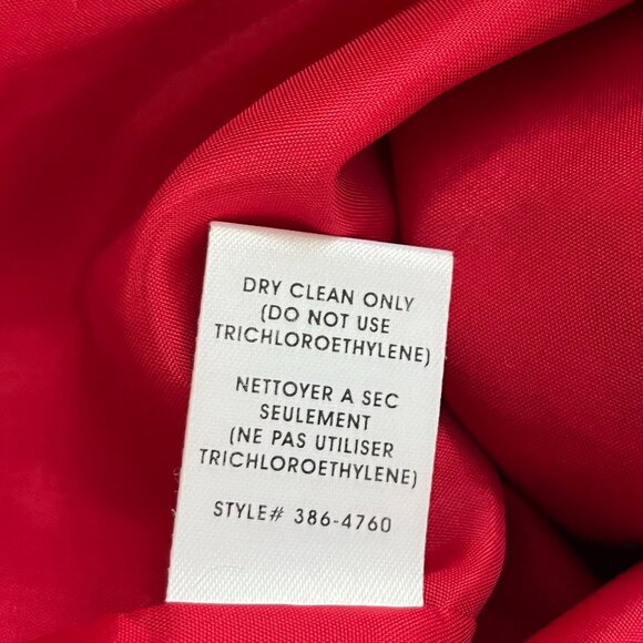 Nanette Lepore Silk Dress Blue Peach Red Sleeveless Asymmetrical V-Neck Sz 4 - Picture 9 of 11